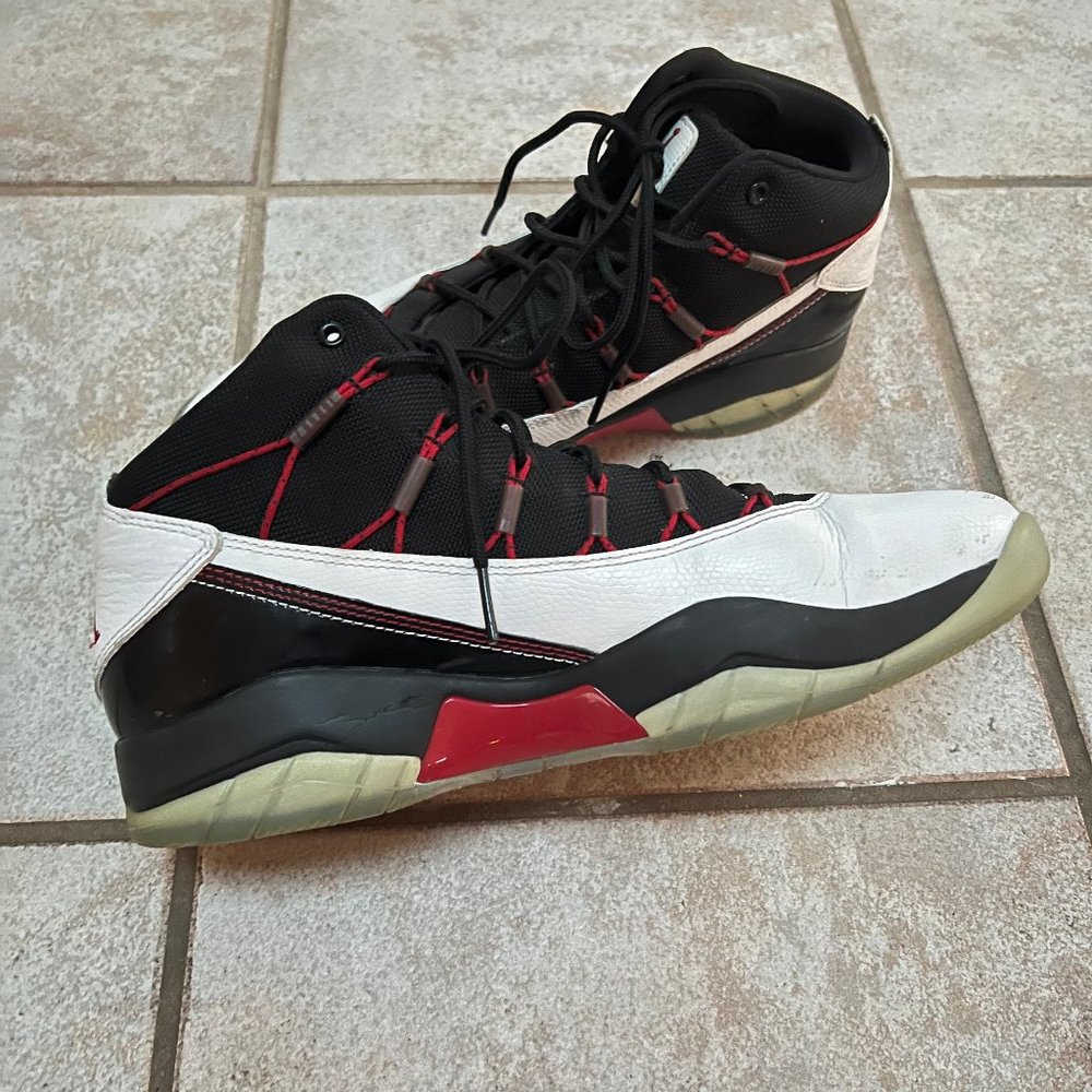 Mens Air Jordan Prime Flight Shoes White Black Red